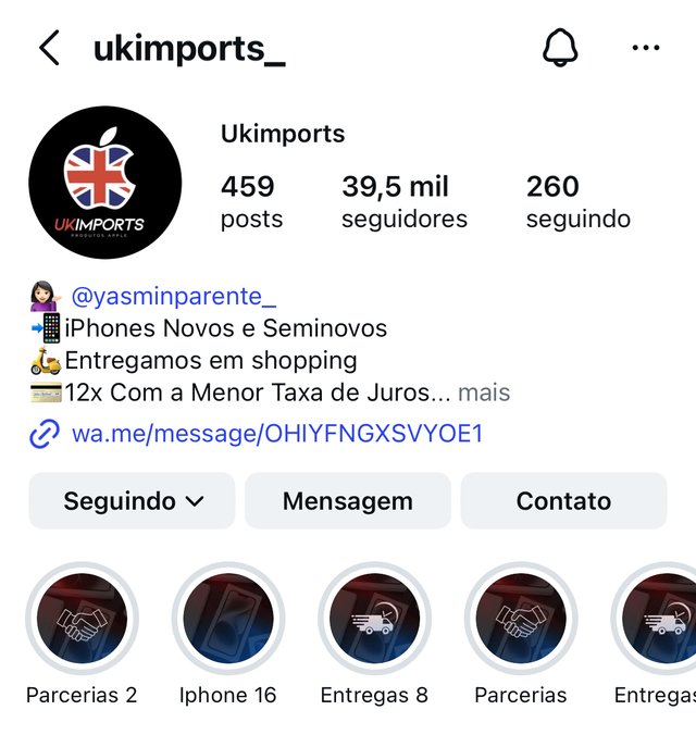 Instagram @ukimports_ — 39,5 mil seguidores
